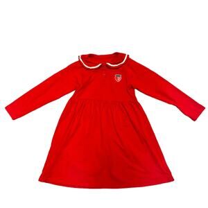Girls Red Strawberry Cotton Long Sleeve Dress NWOT Size 7T